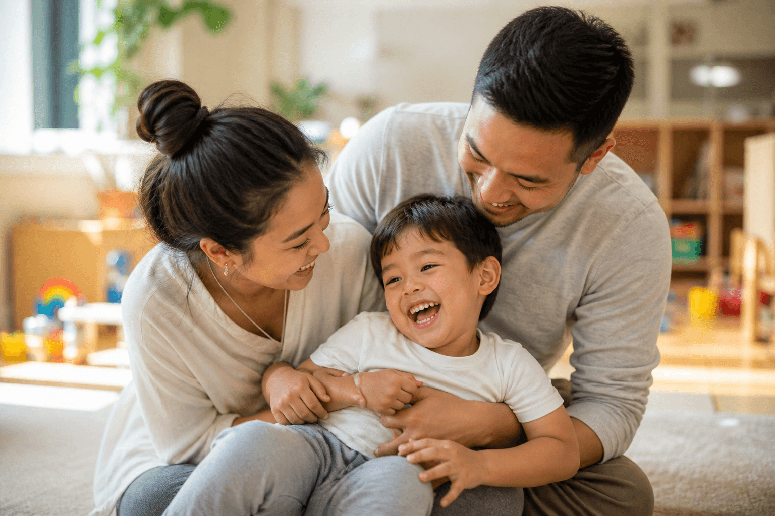 Happy parents with their child